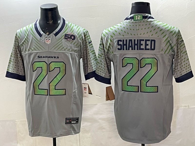 Men Seattle Seahawks #22 Shaheed Grey 5th generations 2026 Nike Limited NFL Jersey style 02->youth mlb jersey->Youth Jersey